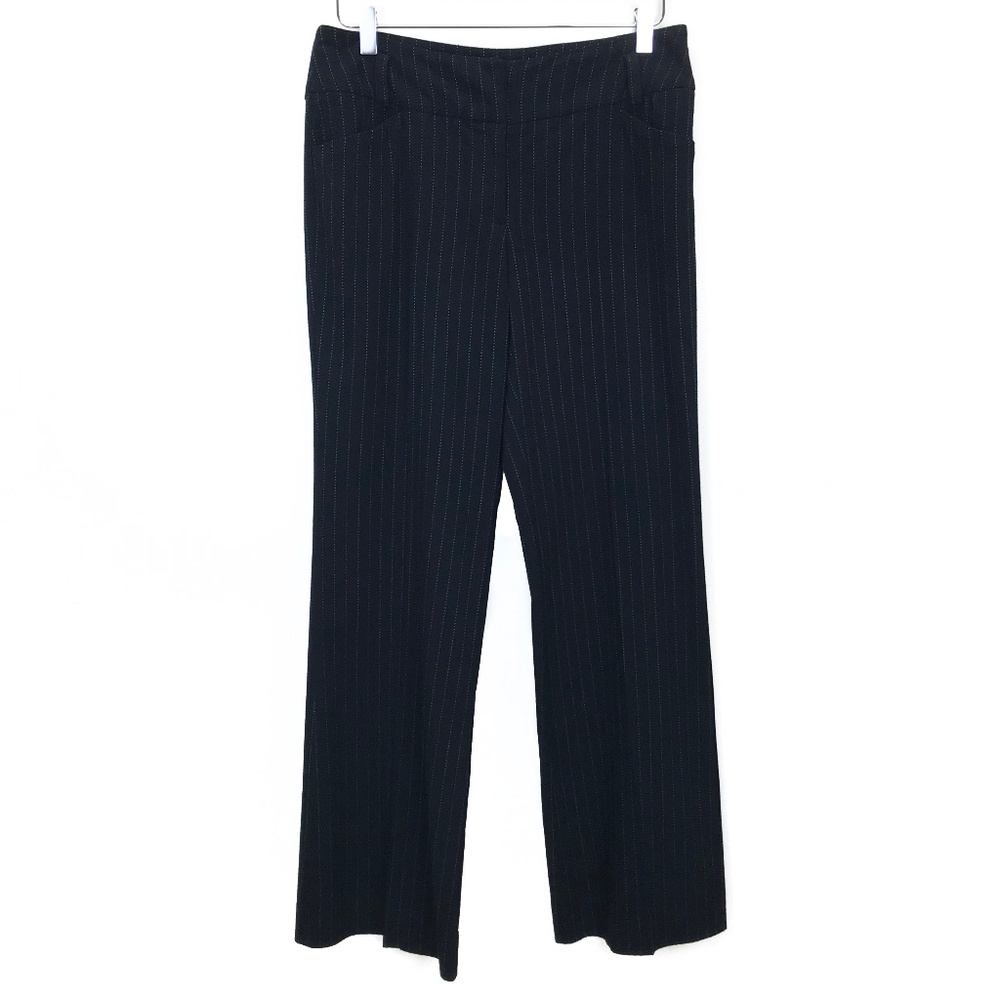 NIC+ZOE Black Pinstripe Wide Leg Trousers
